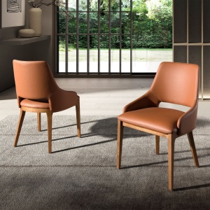 Scaun design LUX, Nuc, Piele sintetica, Brown - Img 6