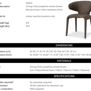 Scaun elegant design LUX Josephine, Renato brown - Img 9