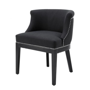 Scaun elegant design LUX, tapiterie tesatura panama Boca Grande negru 110747 HZ