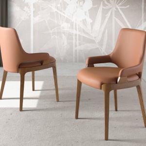 Scaun modern design italian Marron - Img 4