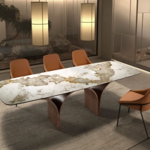 Scaun modern design italian, Piele Sintetica, Orange - Img 8