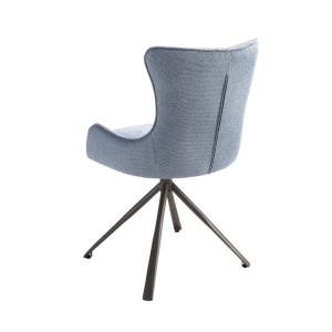 Scaun modern pivotant din material textil albastru - Img 4