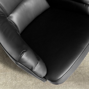 Scaun modern pivotant piele sintetica Black - Img 2