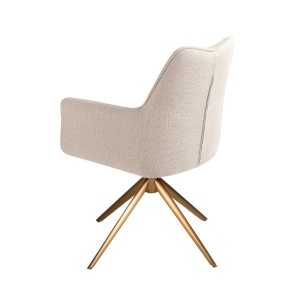 Scaun modern pivotant tesatura Crem - Img 4
