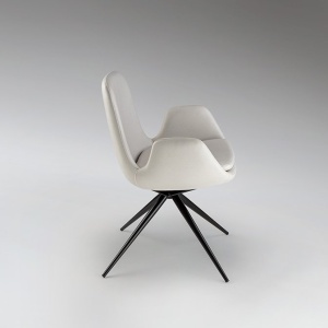 Scaun pivotant dining design elegant Zuna alb - Img 5