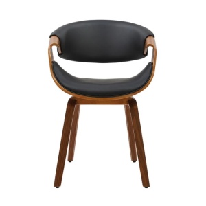 Scaun retro imitatie piele neagra, lemn furniruit ORGANIC - Img 7
