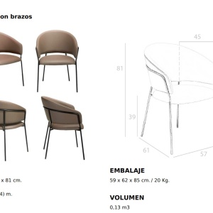 Scaun tapitat design italian Oretha AC 4088-F3236 - Img 8