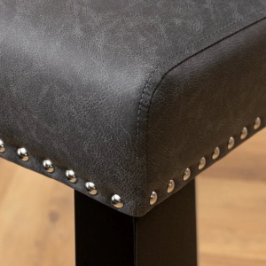 Set 2 scaune Stil Baroc, Piele Sintetica, Negru Vintage, CASTLE - Img 2