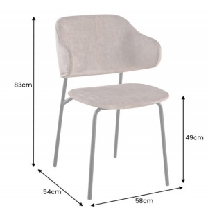 Set 2 scaune stil modern Tracy Alpine, catifea sampanie-greige - Img 2