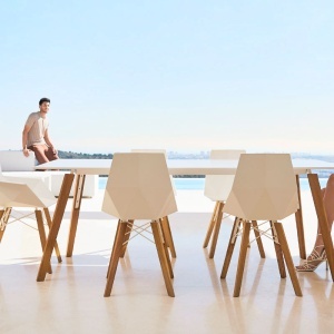 Set 4 scaune de bar de interior design modern premium FAZ CHAIR lemn 54301 - Img 3