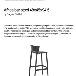 Set 4 Scaune de bar exterior / interior design modern premium AFRICA H-95cm 65029 Vondom - Img 5