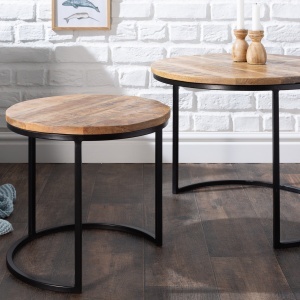 Set de 2 masute design industrial, Elements A-39656 VC - Img 2