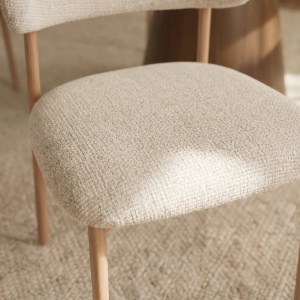 Set de 2 scaune BELLANO, material texturat bej - Img 4
