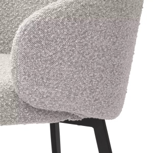 Set de 2 scaune cu brate design LUX Lloyd, boucle gri 115990 HZ - Img 6