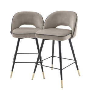 Set de 2 scaune de bar design modern Cliff, H-92,5cm greige 113712 HZ