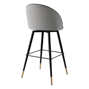 Set de 2 scaune de bar pivotante, design LUX, Bar Stool Cooper gri deschis - Img 4