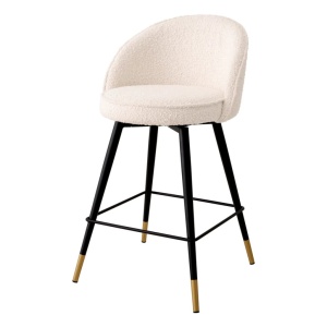 Set de 2 scaune de bar pivotante, design LUX, Counter Stool Cooper crem - Img 2