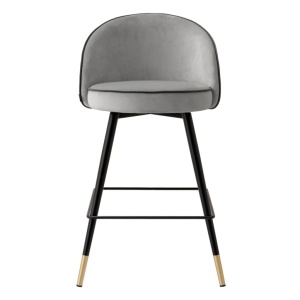 Set de 2 scaune de bar pivotante, design LUX, Counter Stool Cooper gri deschis - Img 3