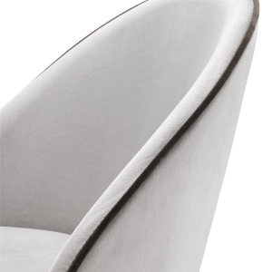 Set de 2 scaune elegante design LUX Cooper, catifea gri deschis 113124 HZ - Img 7
