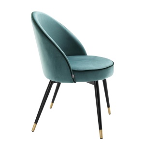 Set de 2 scaune elegante design LUX Cooper, catifea turcoaz 113123 HZ - Img 5