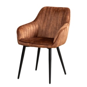 Set de 2 scaune elegante Turin catifea maro ruginiu
