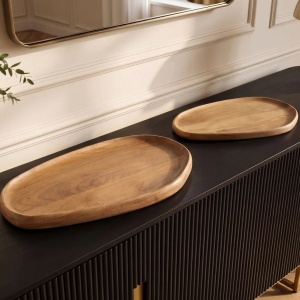 Set de 2 tavi elegante din lemn masiv AMAZONAS - Img 2