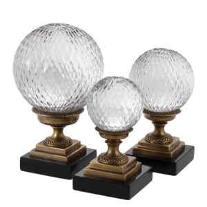 Set de 3 obiecte decorative LUX Divani alama finisaj antic 110081 HZ