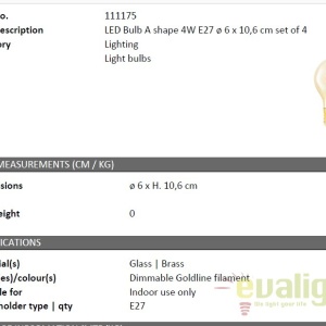 Set de 4 becuri E27 LED Bulb A shape 4W E27 111175 HZ 61279 universul-luminii.ro
