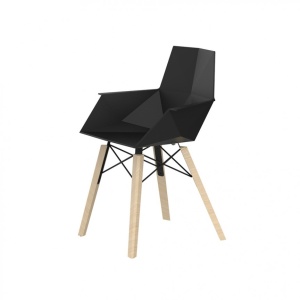 Set de 4 scaune cu brate de interior design modern premium FAZ CHAIR lemn 54294