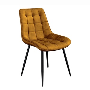 Set de 4 scaune ROADSTAR catifea galben mustar