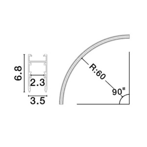 Sina magnetica aplicata arcuita Breda, Curve R60 - Img 2