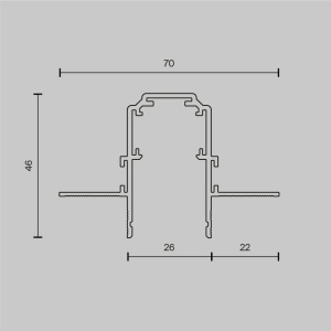 Sina magnetica incastrabila neagra Exility 1m, tavan fals de 12,5mm - Img 4