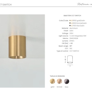 Spot aplicat bronz LED BABIL 10W CCT - Img 7