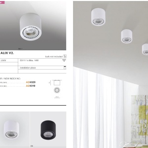 Spot aplicat de tavan/plafon ECO ALEX V2 alb 97899 universul-luminii.ro