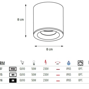 Spot aplicat design minimalist cu protectie IP65 FORM alb - Img 4