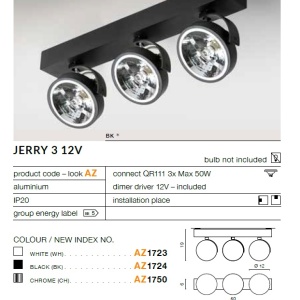 Spot aplicat directionabil JERRY 3 12V alb ZZ AZ1723 - Img 2