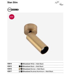 Spot aplicat directionabil STAN Slim aluminiu/negru - Img 2