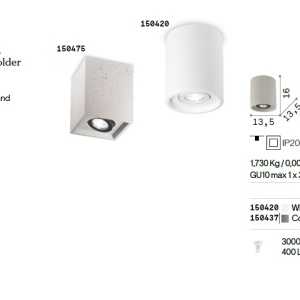 Spot aplicat / Plafoniera design modern minimalist OAK PL1 ROUND CEMENTO 93989 universul-luminii.ro
