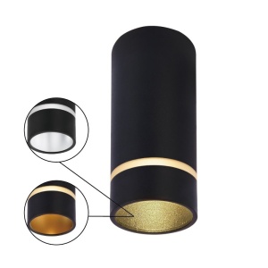 Spot aplicat tavan SPLIT negru L-13,6cm