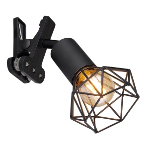 Spot cu clema design industrial XARA I negru 590869 universul-luminii.ro
