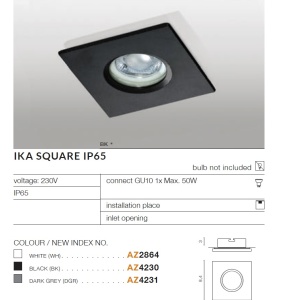 Spot de exterior incastrabil IP65 IKA SQUARE negru 97129 universul-luminii.ro