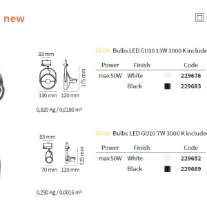 Spot directionabil pentru sina Link, GLIM TRACK NERO 229683 IDL 81829 universul-luminii.ro