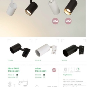 Spot directionabil pentru sina Track Project Collection, Libra negru 211299 universul-luminii.ro