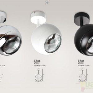 Spot directionabil Silver alb W0052 MX 56819 universul-luminii.ro