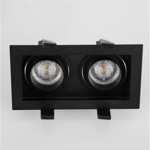 Spot dublu incastrabil tavan fals / plafon CEDI negru 85509 universul-luminii.ro