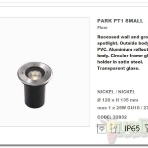 Spot exterior incastrabil IP65 PARK PT1 SMALL 032832 48019 universul-luminii.ro