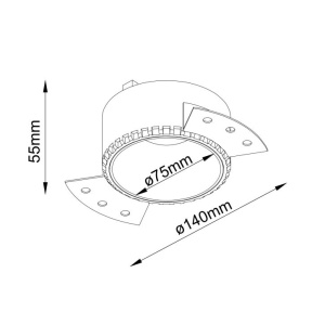 Spot incastrabil design tehnic Share alb, argintiu 7,5cm 183099 universul-luminii.ro