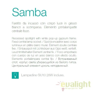 Spot incastrabil din gips alb, SAMBA FI1 SQUARE 139029 65039 universul-luminii.ro