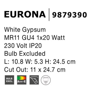 Spot incastrabil ideal pentru iluminat scara sau hol EURONA, 10,8x24,5cm NVL-9879390 81519 universul-luminii.ro