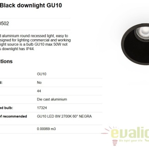 Spot incastrabil modern FRESH negru 02200502 61949 universul-luminii.ro